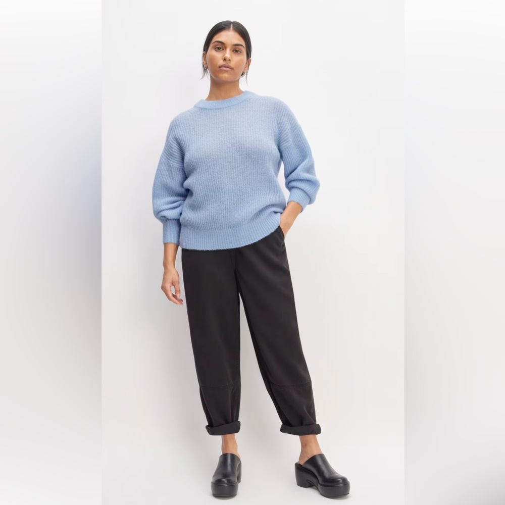 EVERLANE The Alpaca Crew Chambray Blue Sweater Size XXL